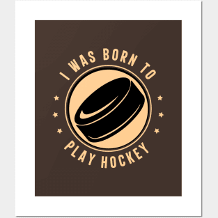 Born to Play Hockey Minimalist Design Posters and Art